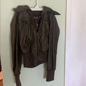 Brown leather jacket